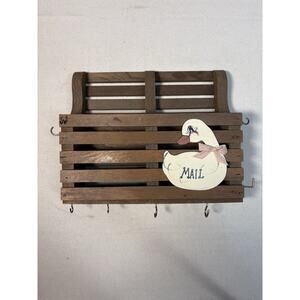 Rustic Vintage Mail Key Holder with Goose